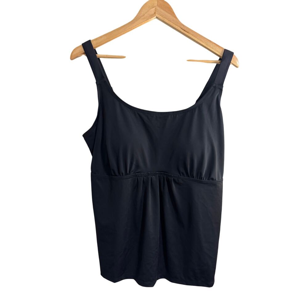 Swimsuits For All Black Tankini Top Size 18